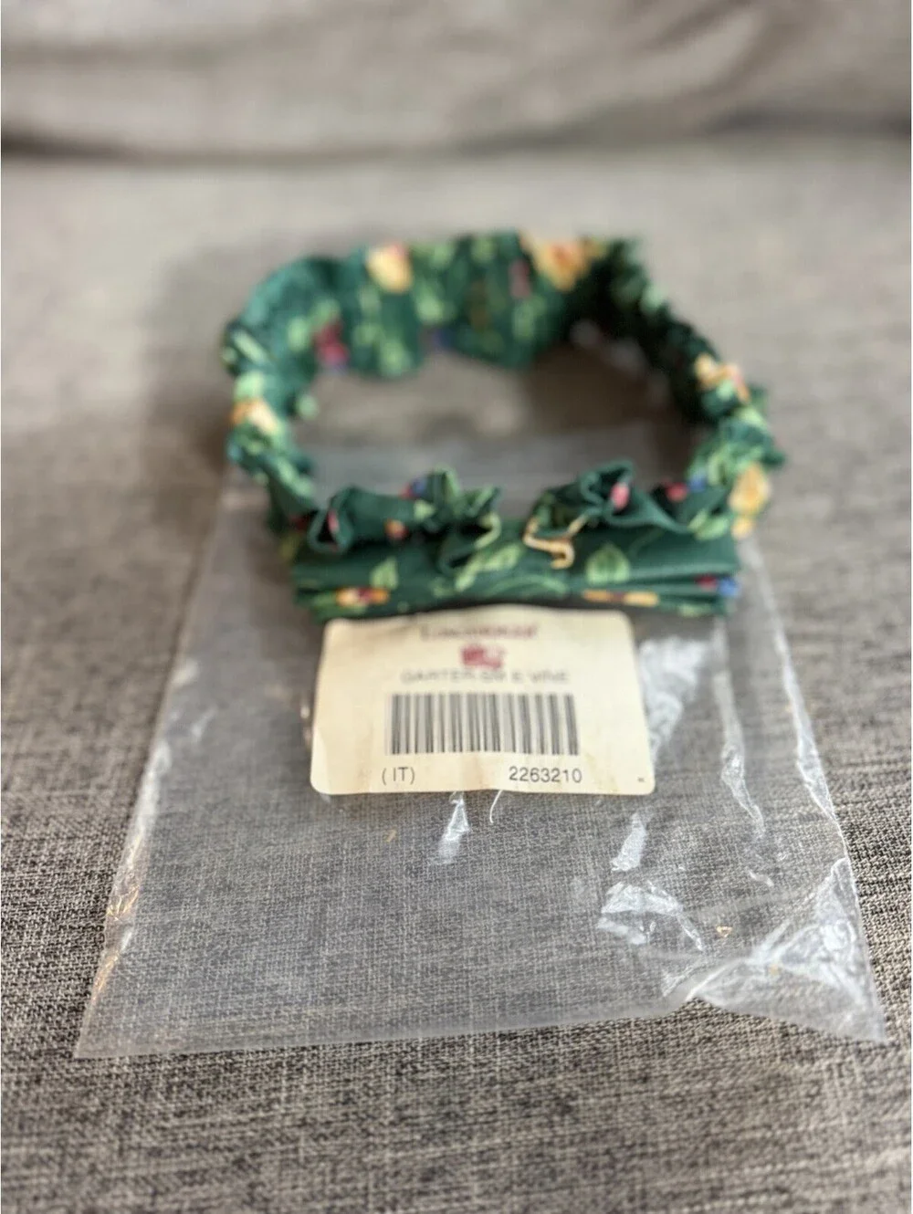 Longaberger Small Garter In Emerald Vine New In Package Green Floral